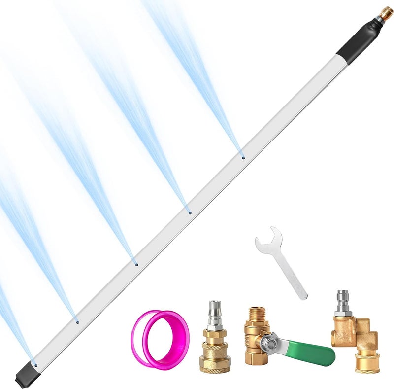 OSUTEER 40” Radiator Cleaning Wand - 4500 PSI Water & Air Dual-Use Tool for Pressure Washers. Includes 180° Fan Nozzle, Quick Connect Couplers & Brush for Cars, Trucks, Heavy Equipment - Image 1